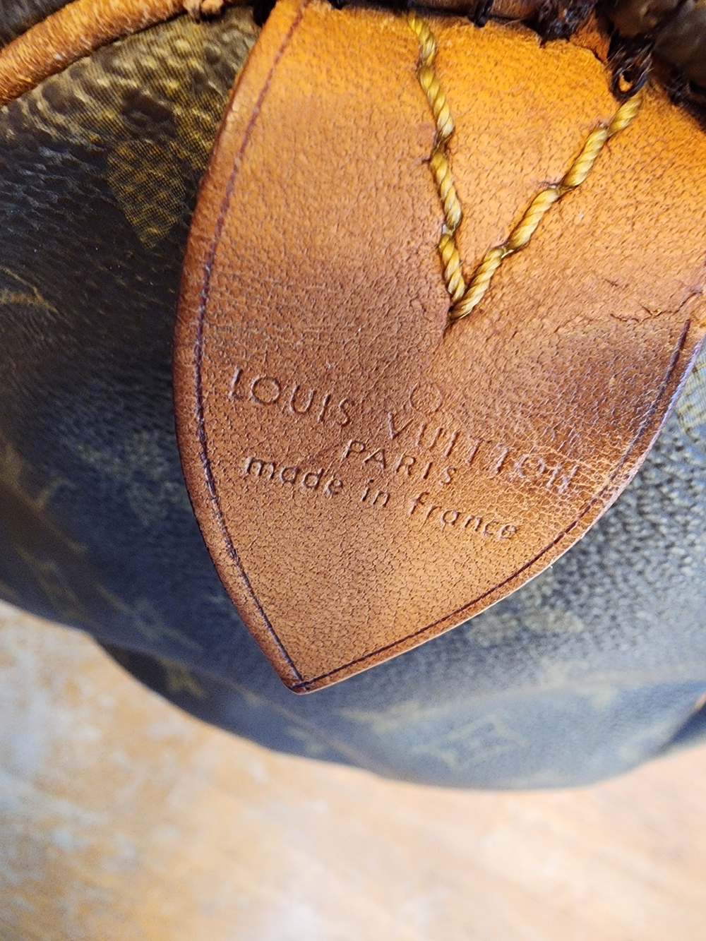 Louis Vuitton Monogram Canvas Satchel in Brown with Tan Trim - Picture 6 of 16